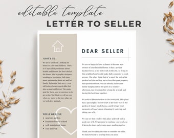 letter to seller template no photo, elegant home offer personalized, minimalistic letter to seller house template, editable dear seller note