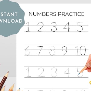 Number Tracing Worksheet 0-10: Preschool Handwriting Practice (Printable PDF)