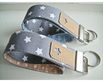 Lanyard,grey/white with stars