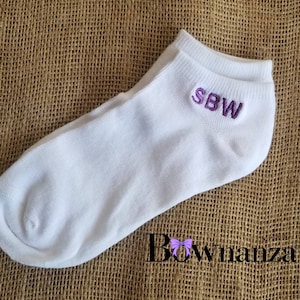 ADULT MONOGRAM Footie |Ankle Socks great Graduation, Wedding, or Birthday gift