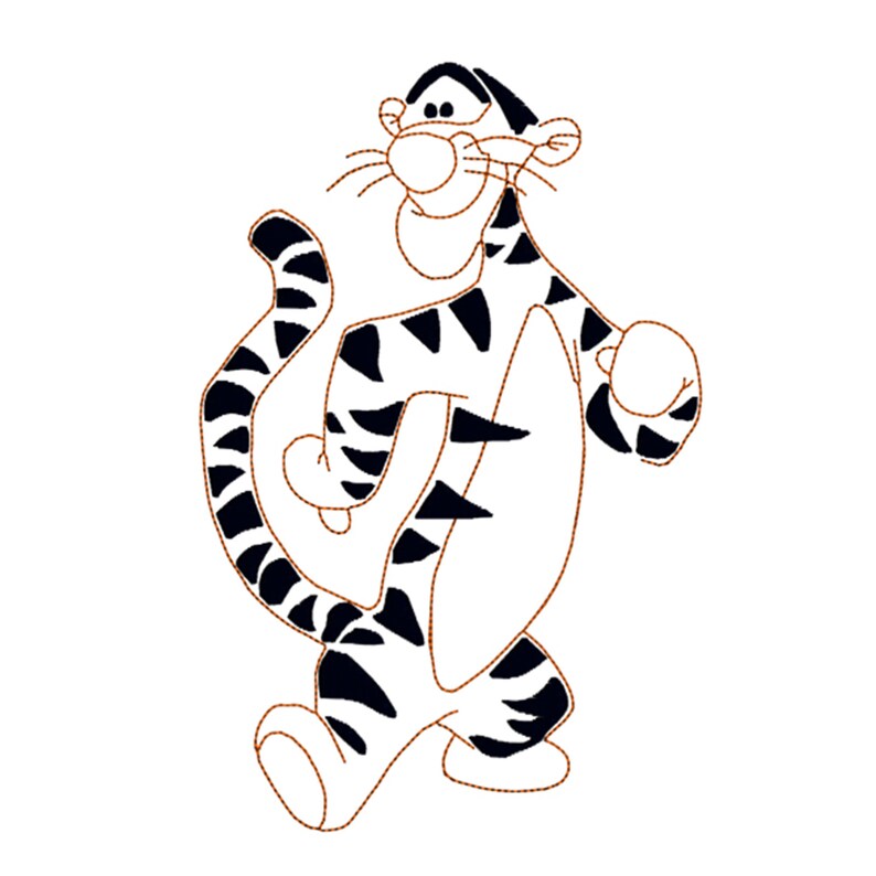 Tigger Line Stitches Winnie The Pooh Friends Children's Etsy
