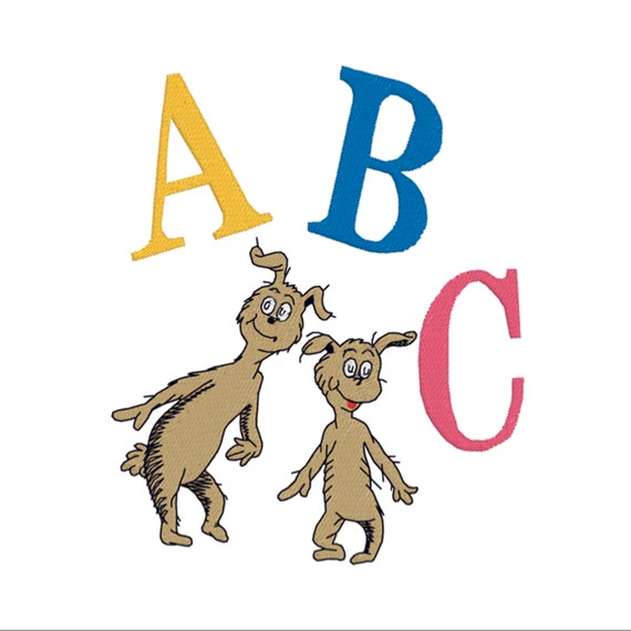 Dr Seuss Abc Icabod And Izzy Yellow Dog Characters Vintage Etsy