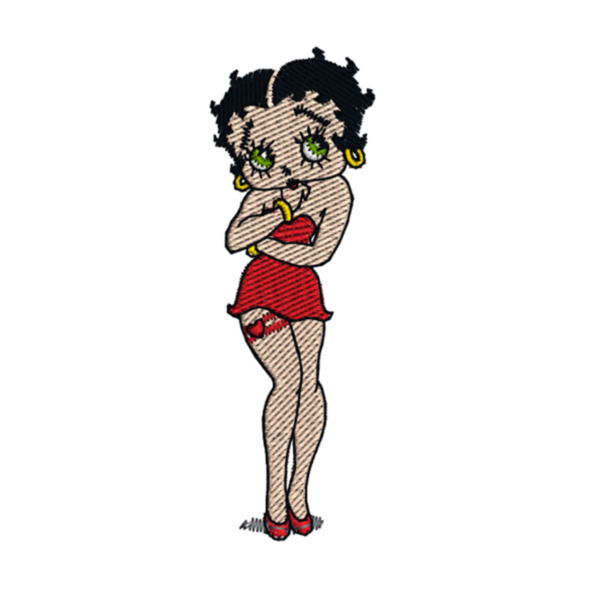 Vintage Betty Boop Red Round Pin Lapel Badge.