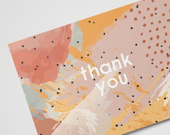 Printable Thank You Card, Wedding Thank You Note, Abstract Illustration, Watercolour Style, Place Setting Thank You, Instant Download