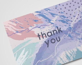 Printable Thank You Card, Wedding Thank You Note, Abstract Illustration, Watercolour Style, Place Setting Thank You, Instant Download