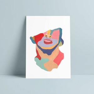 Arte de la estatua del busto del dios griego - Descarga instantánea - Ilustración colorida Arte de pared IMPRIMIBLE - Impresión digital del cartel del arte de la pared moderna de mediados de siglo