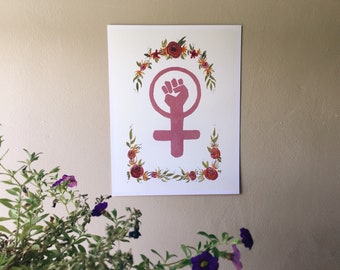 Feminist Floral Print - Art Print - Wall Art