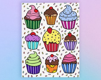 Cupcake Birthday Card - Happy Birthday - Sprinkles - Sweet