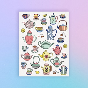 Have a Tea-riffic Birthday Card - Teapots - Tea Lover