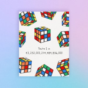 Rubik&#39;s Cube Card - Birthday Card - Anniversary Card - Boyfriend - Girlfriend - Blank