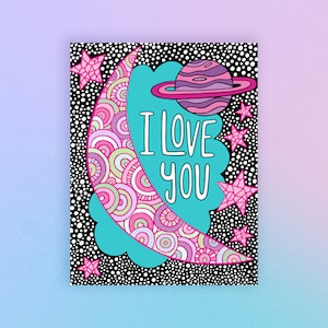 I Love You to the Moon Card - Anniversary - Boyfriend - Girlfriend