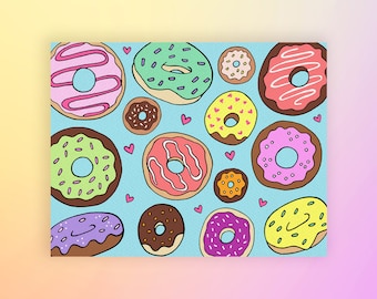 Blank Donut Card - Assorted Donuts - Sprinkles - Blank Inside