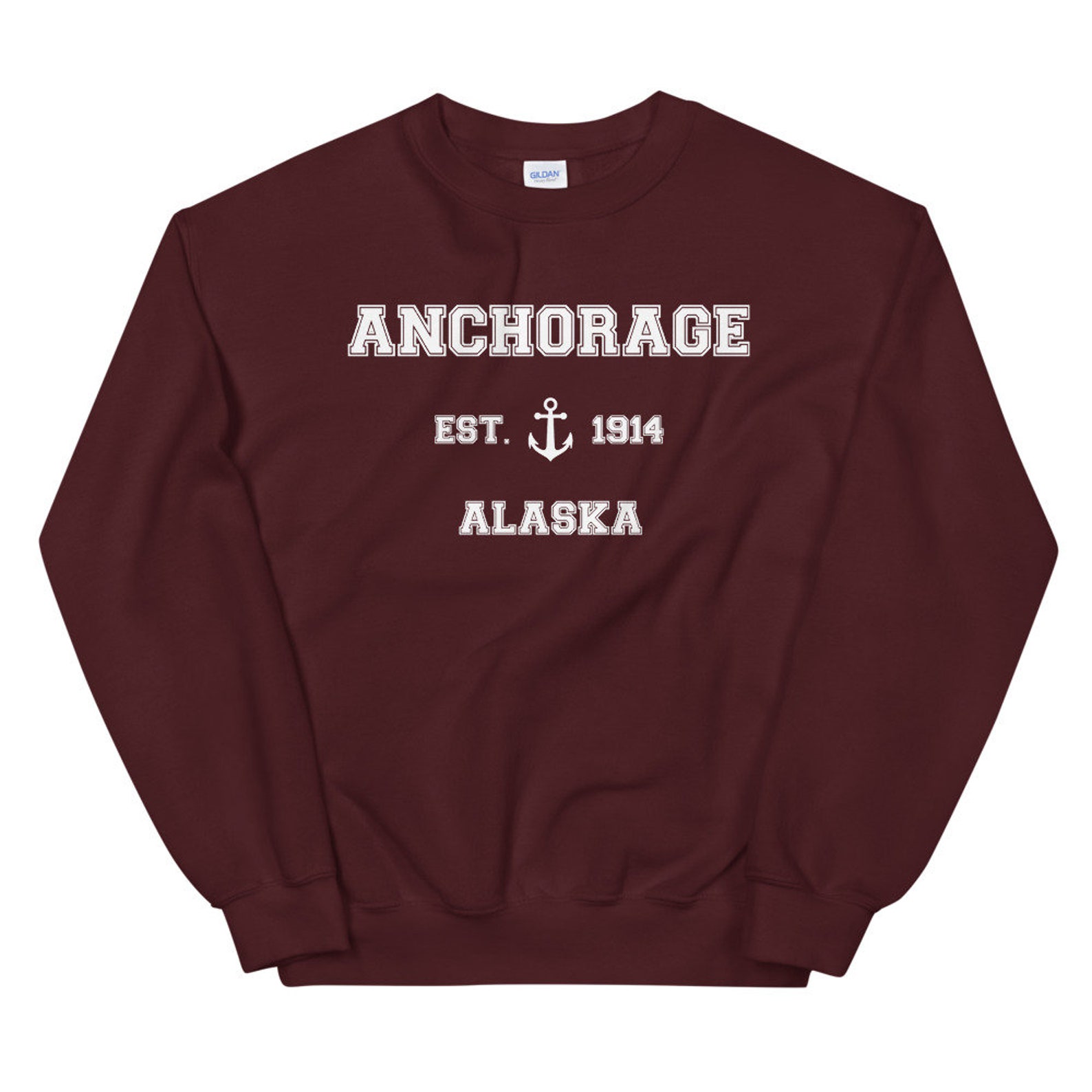 Anchorage Alaska Sweatshirt Vintage Retro Unisex Anchor Etsy