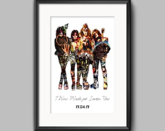 Personalisiertes KISS Poster - I was Made for Lovin You Print