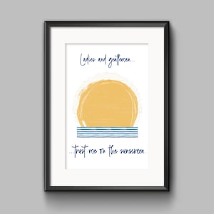 Personalised Trust Me on the Sunscreen Lyric Print