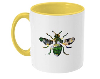 Tasse Manchester Bee à deux tons #manchestertogether - Peut être personnalisée