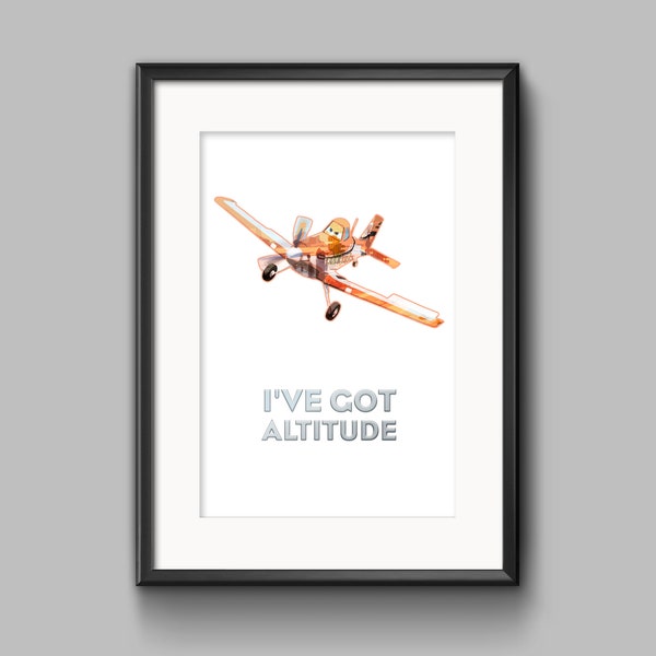 Personalised Dusty Crophopper Print, Disney Planes Print, I've Got Altitude