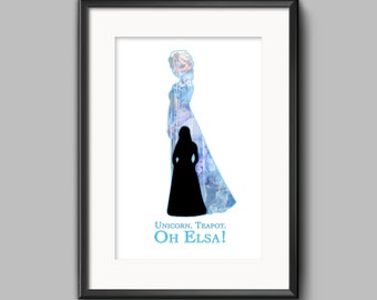 Impression personnalisée de Disney’s Frozen 2 - Propre formulation - Licorne. Théière. Oh Elsa !