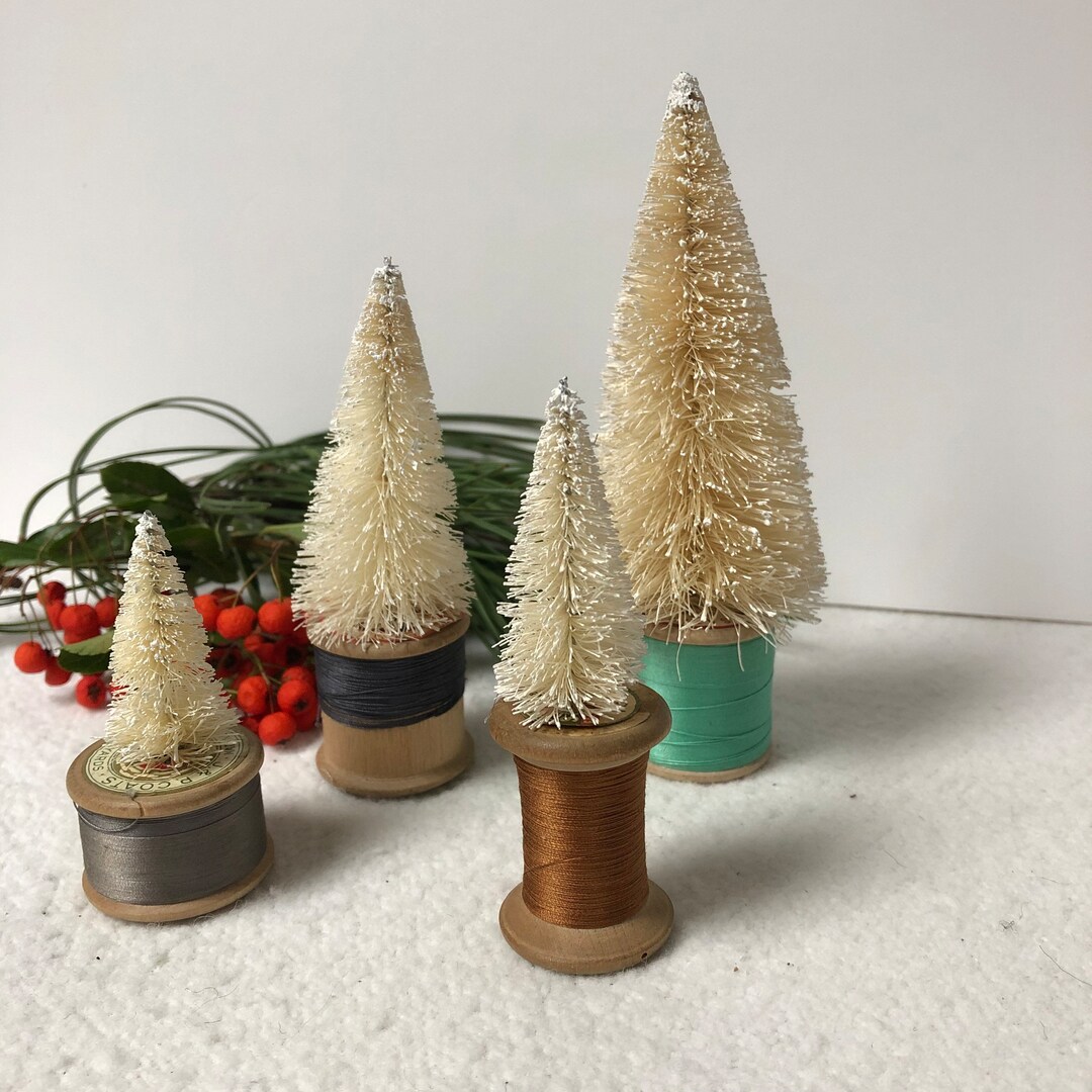 Four Vintage Christmas Tree Cotton Reels. Really Pretty. Etsy