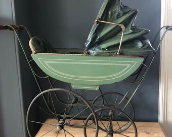 Genuine Victorian dolls pram. Date 1887. Made Simpson Fawcett of Leeds.