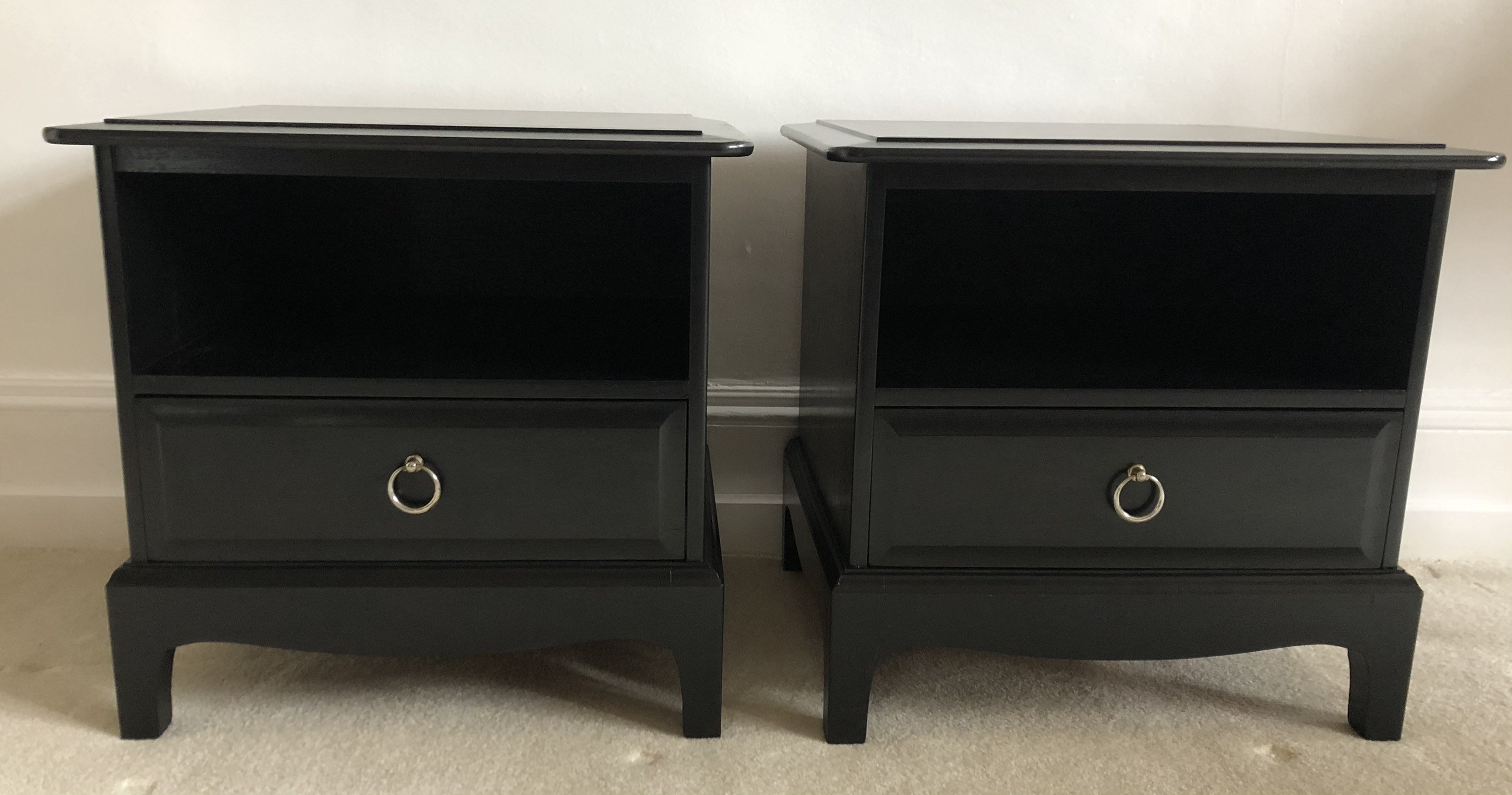 A pair of Vintage Stag bedside tables. Etsy