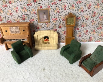 A mid century Dol-toi/ Barton collection of dolls house furniture.