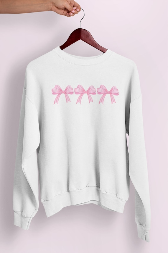 Coquette Pink Ribbon String of Pearls Sweatshirt, Coquette Clothing, Pastel  Shirt, Coquette Aesthetic, Romantic Shirt, Teenage Girl Gifts 