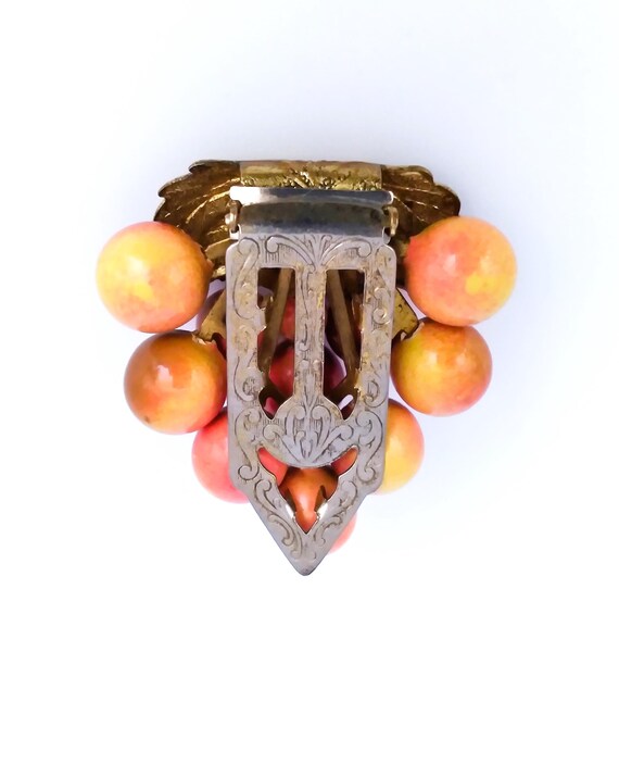 Dress Clip Vintage Miriam Haskell Style Grape Clu… - image 9