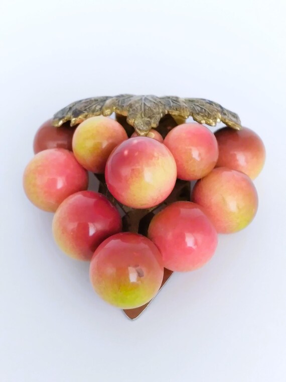 Dress Clip Vintage Miriam Haskell Style Grape Clu… - image 2