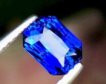 Royal Blue Sapphire 1,08 kt achthoekige stralende snit – gecertificeerde Ceylon-saffier uit Sri Lanka
