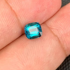 Neon Blue Lagoon Tourmaline Stone: Cushion Cut Gemstone, 1.10 CT