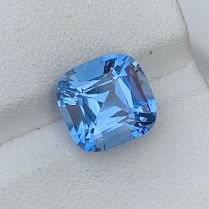 Santa Maria Blue Aquamarine Cut Stone, Brazilian Loose Aquamarine Gemstone,VVS Faceted Aquamarine cushion Shape Gemstone For Jewelry,3.65 CT