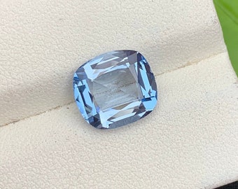 Aquamarine Loose Gemstone, Perfect Cushion Cut, Beautiful Santa Maria Blue Color, March Birthstone , Faceted Gemstone ~ 3.65 Carats