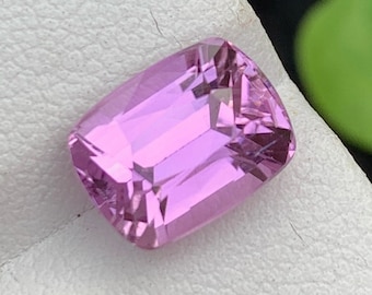 Pink Kunzite Gemstone: 4.85 CT Faceted Cushion Cut Stone