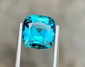 Ink Blue Tourmaline Gemstone: Natural Cushion Cut, 1.70 Cts