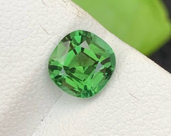 Zielony turmalin: 1,60 CT, szlif poduszkowy, Afganistan