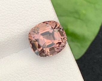 Peach Pink Tourmaline Gemstone: 3.10 CT Cushion Cut, Afghanistan