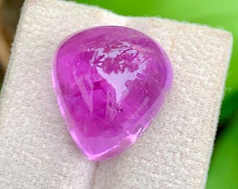 Kunzite rose naturelle de 33,85 carats - Cabochon en forme de poire, origine Afghanistan, pierre précieuse de collection en vrac