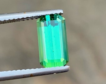 Mint Green Tourmaline Gemstone: Emerald Cut, Flawless, 2.40 CT