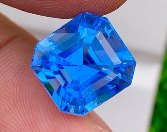 Deep Blue Santa Maria Aquamarine Gemstone From Brazil, Faceted Loose Aquamarine For Jewelry Making, Natural Aquamarine Cut Stone,11.55 Carat
