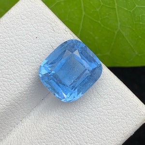 Deep Blue Aquamarine Gemstone For Ring Making, Natural Santa Maria Color Aquamarine Loose Gemstone, Faceted Aquamarine from Brazil, 4.45 CT