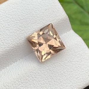 Topacio dorado natural: corte Asscher facetado, 8 mm
