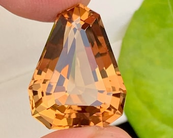 Deep Orange Imperial Topaz Gemstone: Faceted Loose Stone, 29.50 CT