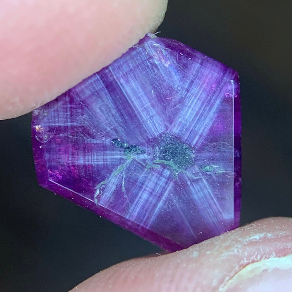 Extremely Rare Kashmir Sapphire Trapiche, Natural Star Sapphire Purplish Pink Gemstone, 4.15 carats
