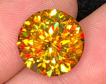 Voller Feuer Sphen Loser Edelstein, natürlicher Sphen Edelstein für Verlobungsring, August Geburtsstein, natürlicher Titanitstein, 3,60 ct