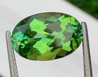 Vibrant Green Tourmaline Gemstone: Oval Cut, 6.60 CT, VVS Clarity