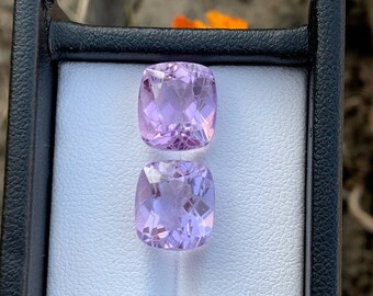 Emerald Cut Amethyst Pair: 13.75ct Zambia Gemstones