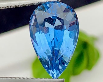 Natural Santa Maria Aquamarine Gemstone, Pear Shape Aquamarine Cut Stone For Jewelry Making, Deep Blue Eye Clean Aquamarine, 7.15 CT