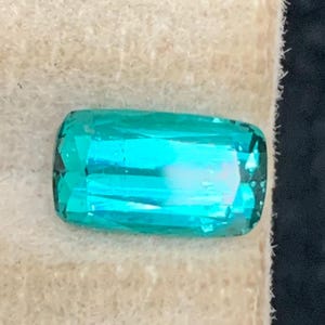 Neon Blue Lagoon Tourmaline Stone: Cushion Cut Gemstone, 1.20 CT