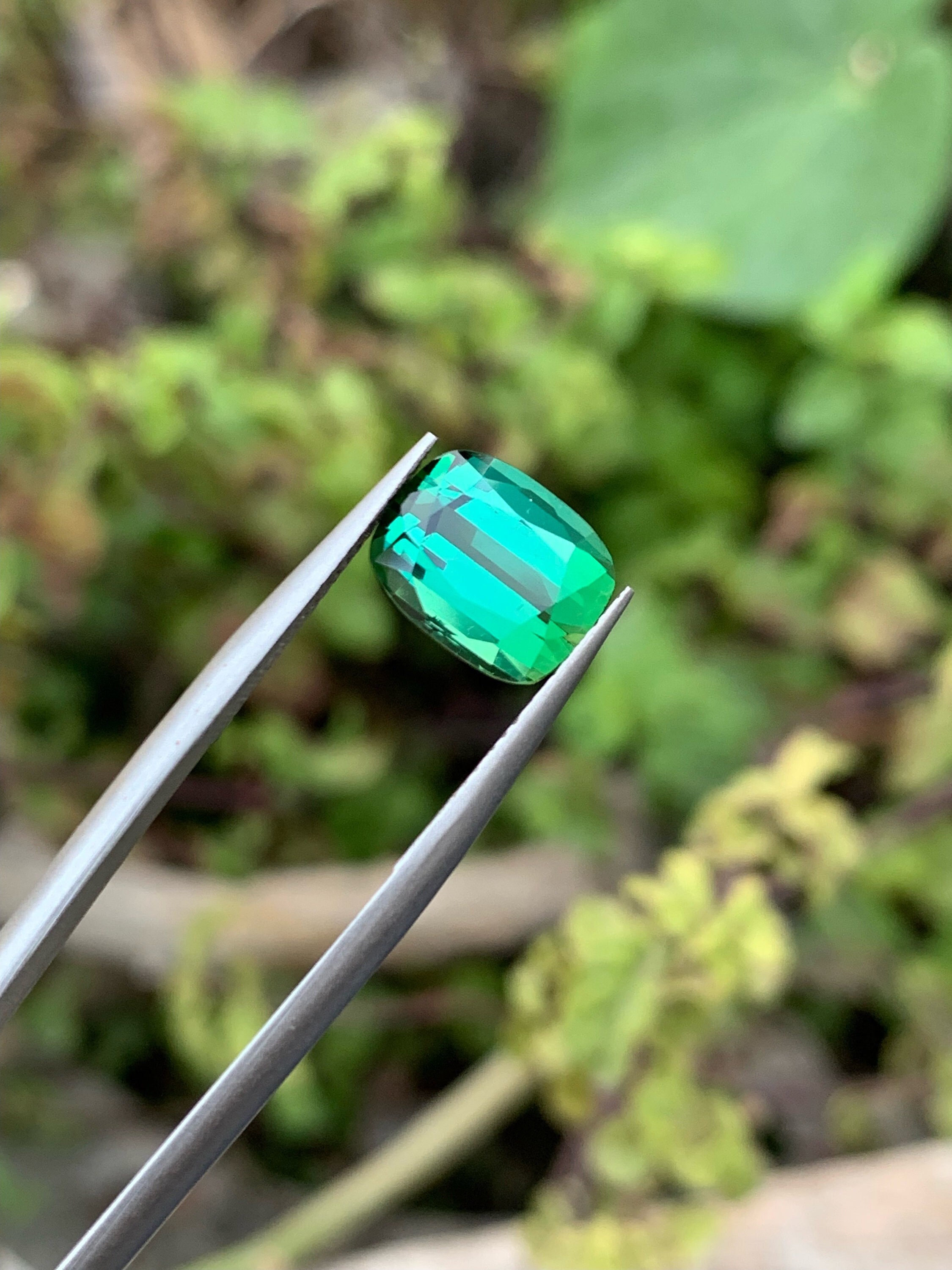 Natural Tourmaline Loose Gemstone For Jewelry, Faceted Tourmaline Gemstone, Bluish Green Tourmaline Ring, cushion Cut Tourmaline, 3.35 CT